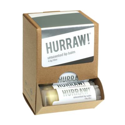 Hurraw! Organic Lip Balm Unscented 4.8g x 24 Display